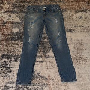 Maurices Distressed Skinny Jeans in Blue